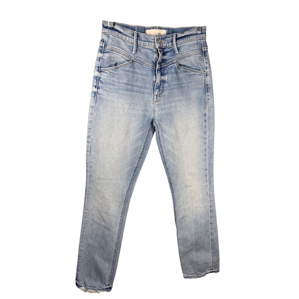 Mother‎ Dazzler Yoke Front Ankle Jeans Light Wash High Rise Crop Denim